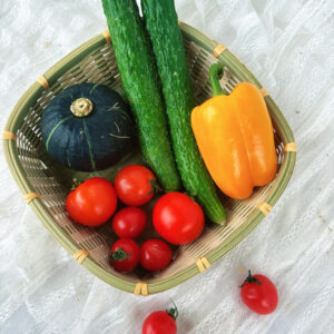 Square bamboo basket