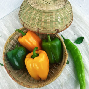 Woven rattan fruit basket