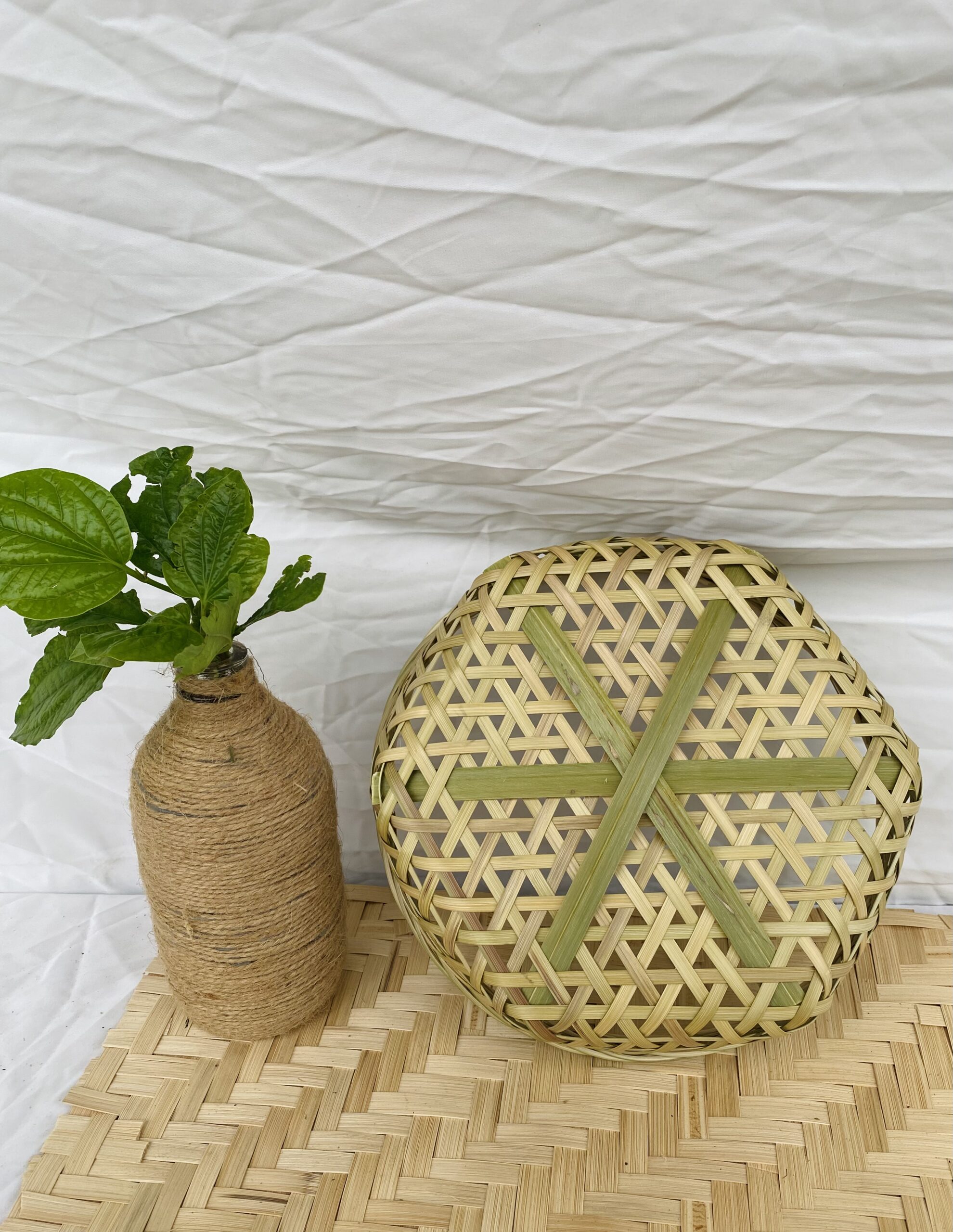 六角形の竹編みフルーツ皿 - Image 2