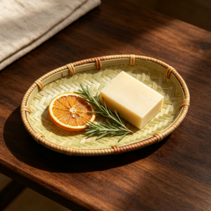 Bamboo woven oval plate